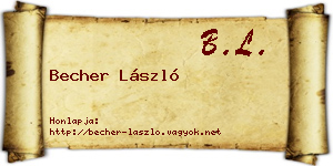 Becher László névjegykártya